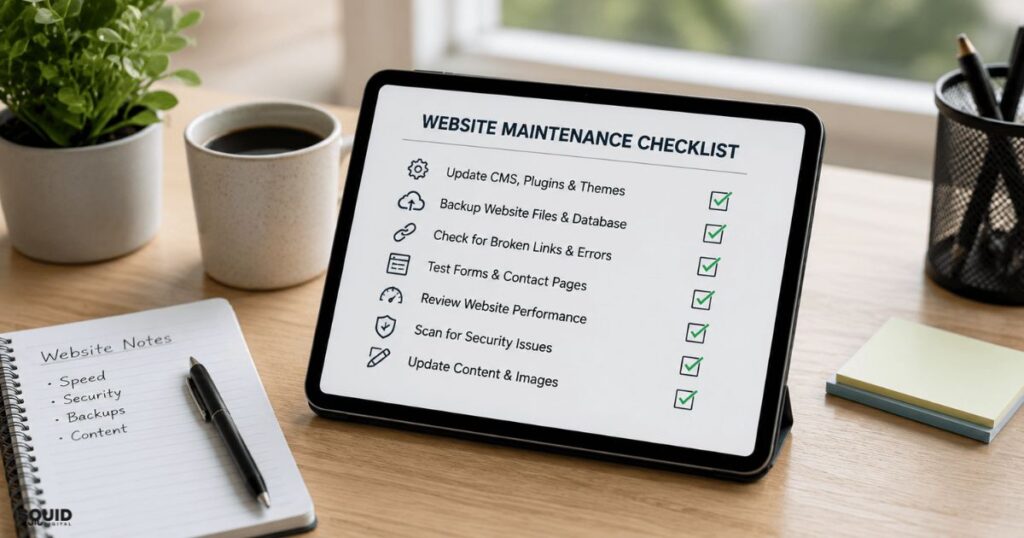 3 website maintenance checklist small business squid digital agency sydney