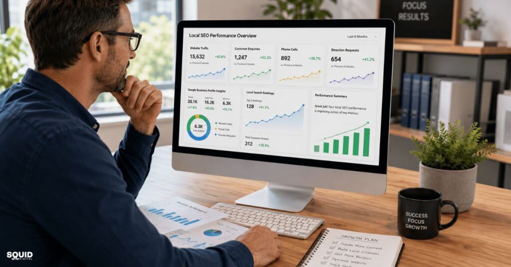 Practical Local SEO Strategy for Small Business Growth 5 Results achieved from a local SEO strategy for small business including increased visibility and customer enquiries.