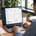 Small business owner learning how to manage business domains using a domain management dashboard